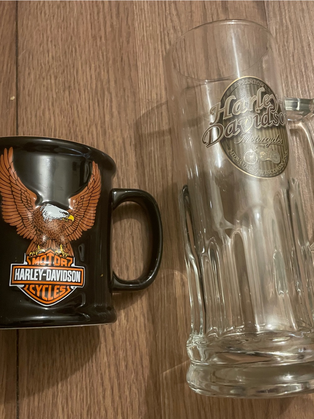 Harley-Davidson Black Mug with Orange Eagle and White Accents